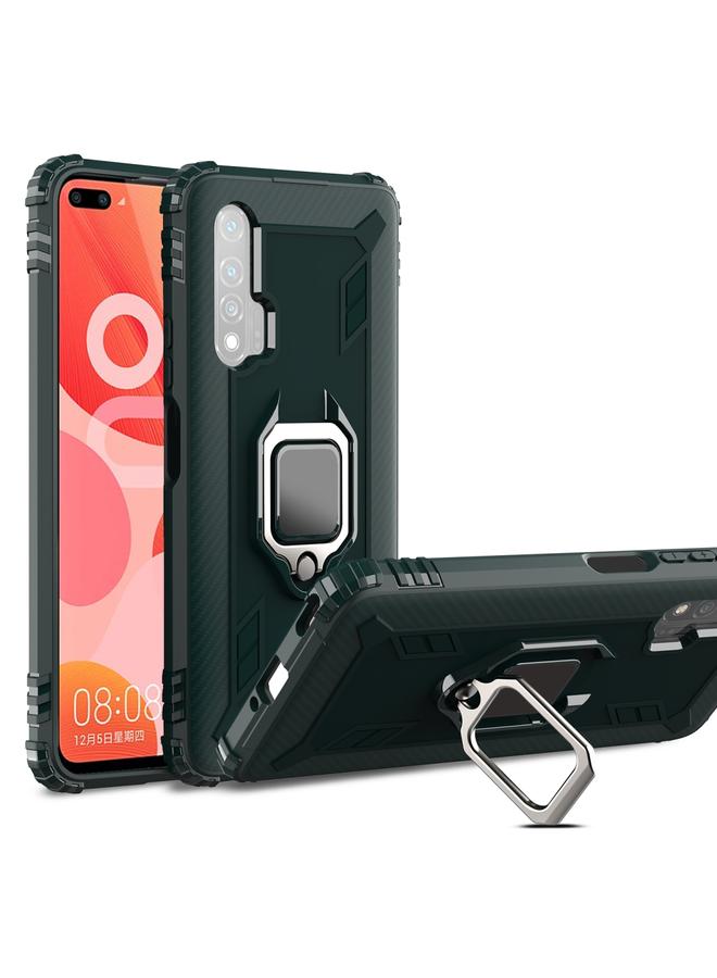 S-TOP Case For Huawei nova 6 Carbon Fiber Protective Case with 360 Degree Rotating Ring Holder - Image 1