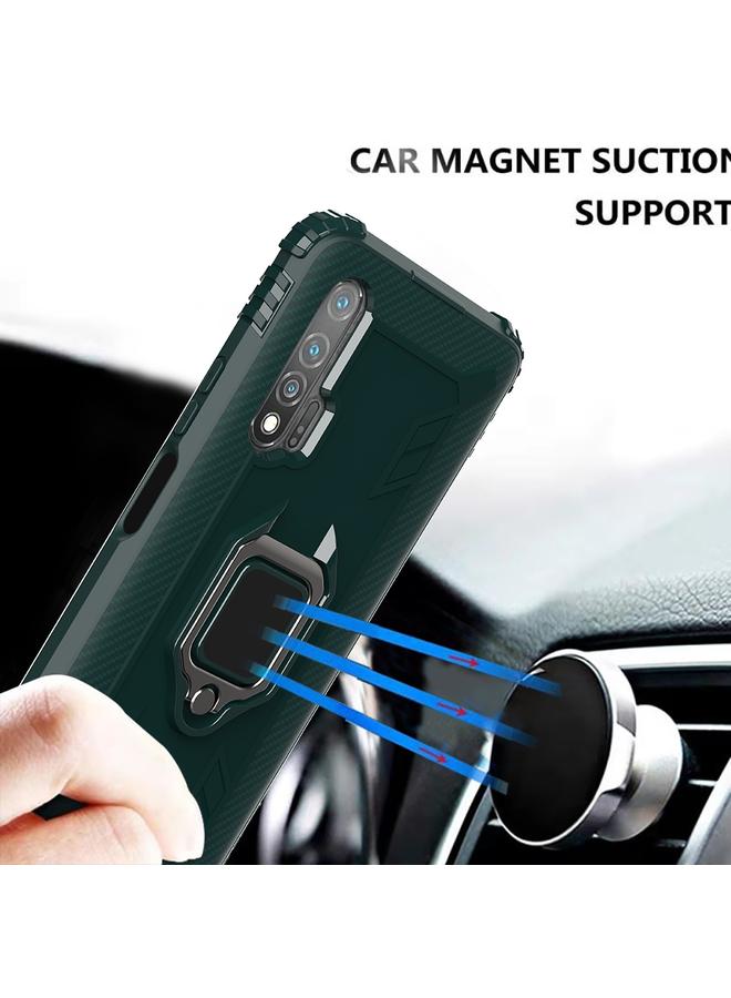 S-TOP Case For Huawei nova 6 Carbon Fiber Protective Case with 360 Degree Rotating Ring Holder - Image 5