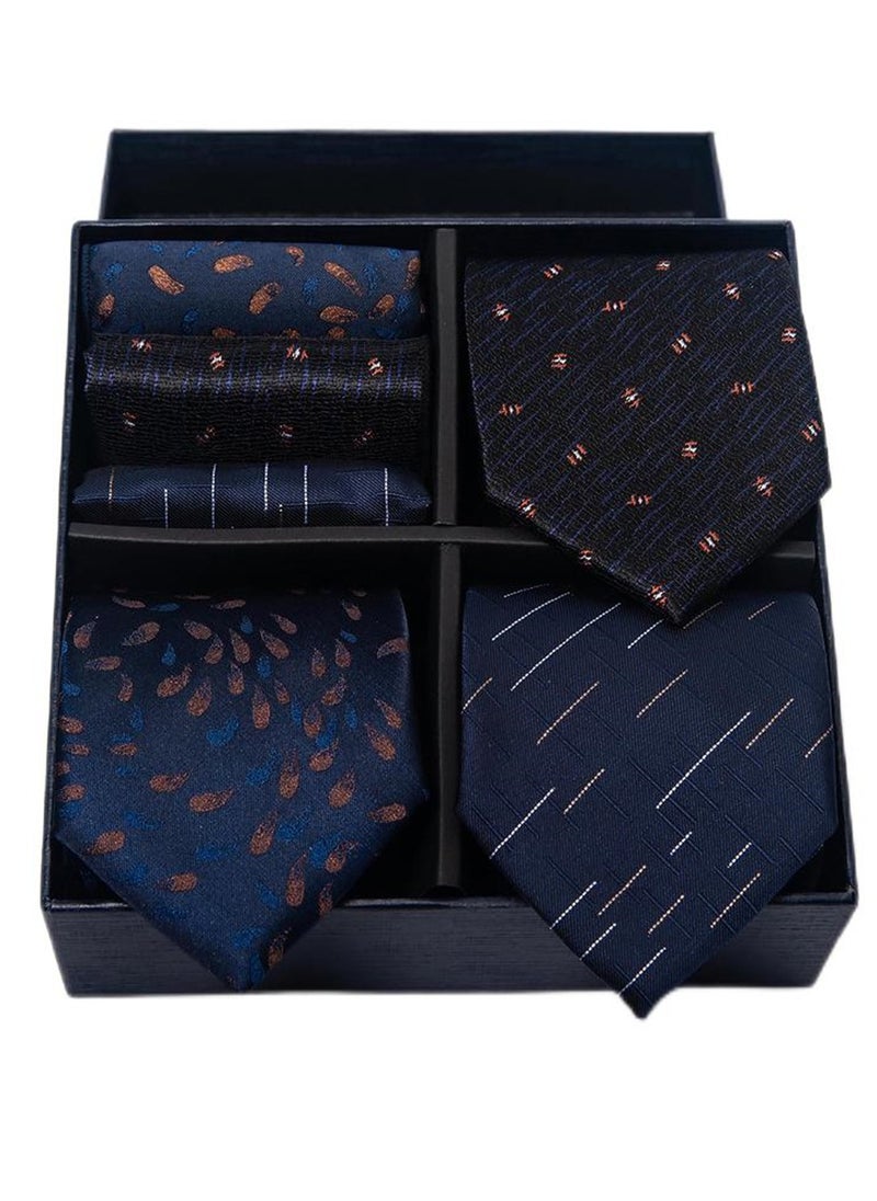 Generic 6pcs men's gift box set 3 ties 3 chest scarves fashion business tie square scarf set  - Image 1