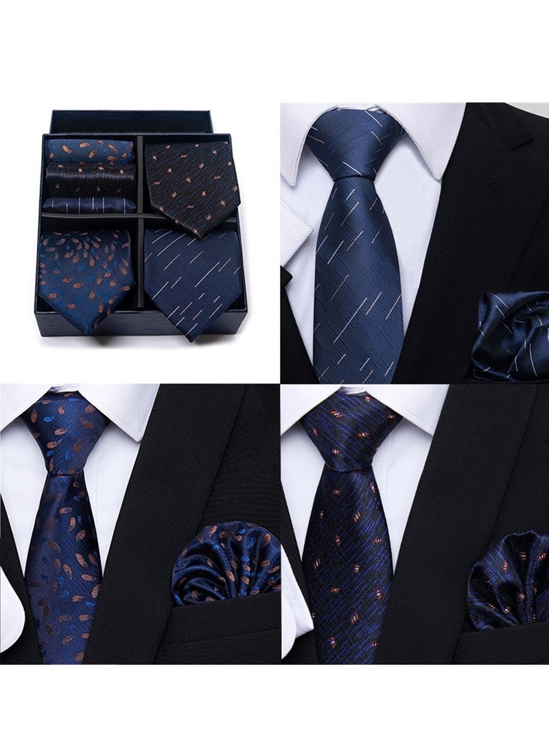 Generic 6pcs men's gift box set 3 ties 3 chest scarves fashion business tie square scarf set  - Image 2