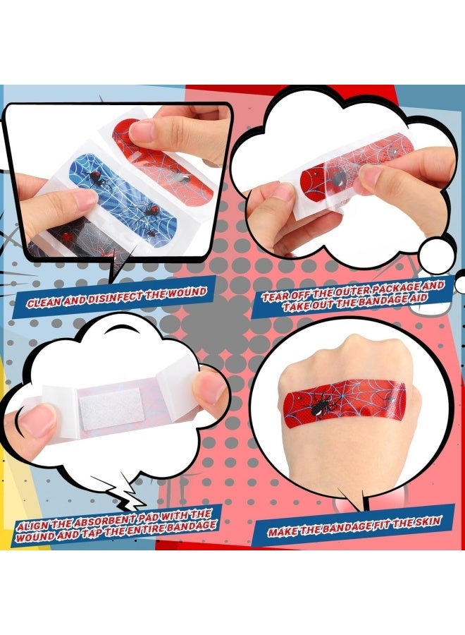 30 pcs Children's Adhesive Bandage Variety Pack — Colorful & Cute, Waterproof & Breathable, Flexible Cartoon Designs — Wound Care & Protection Patches Designed for Boys and Girls (Spider Theme) - Image 5
