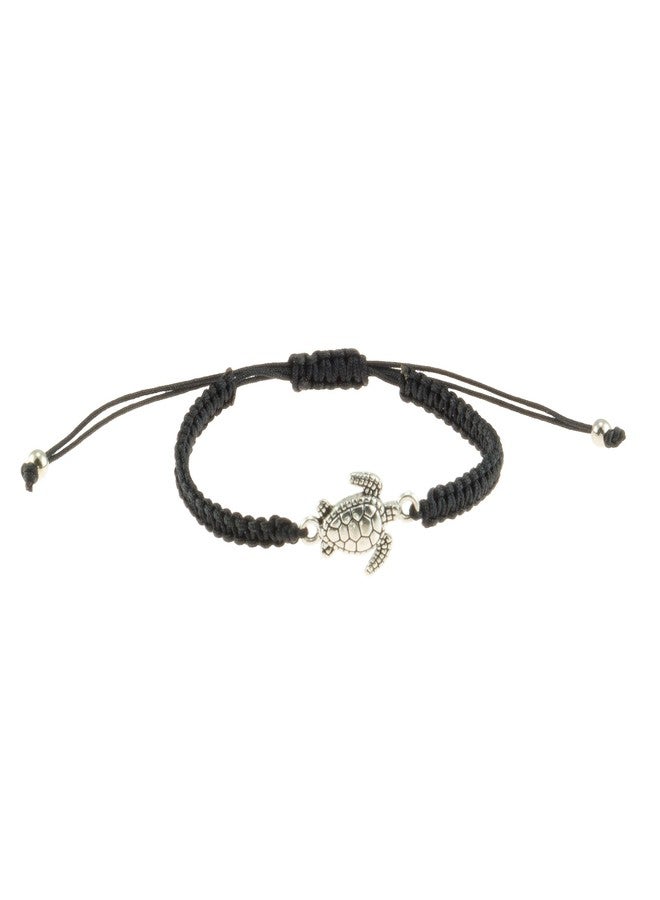 BlueRica 2 Piece Adjustable Bracelet Set ~ Macrame Sea Turtle Bracelet & Puka Shell Beads Bracelet - Image 2