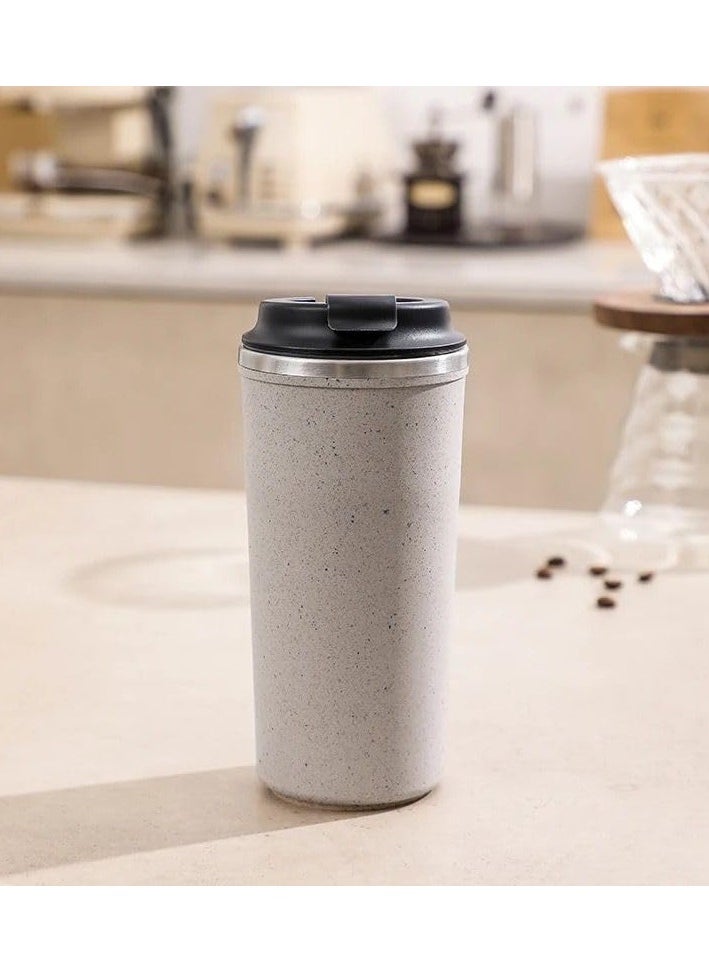 QSHOP Stainless Steel Vacuum Insulated Thermal Mug, 500ml Leakproof BPA Free Sports Water Cup for Coffee Tea Travel to Keep Drinks Hot or Cold  - Image 2