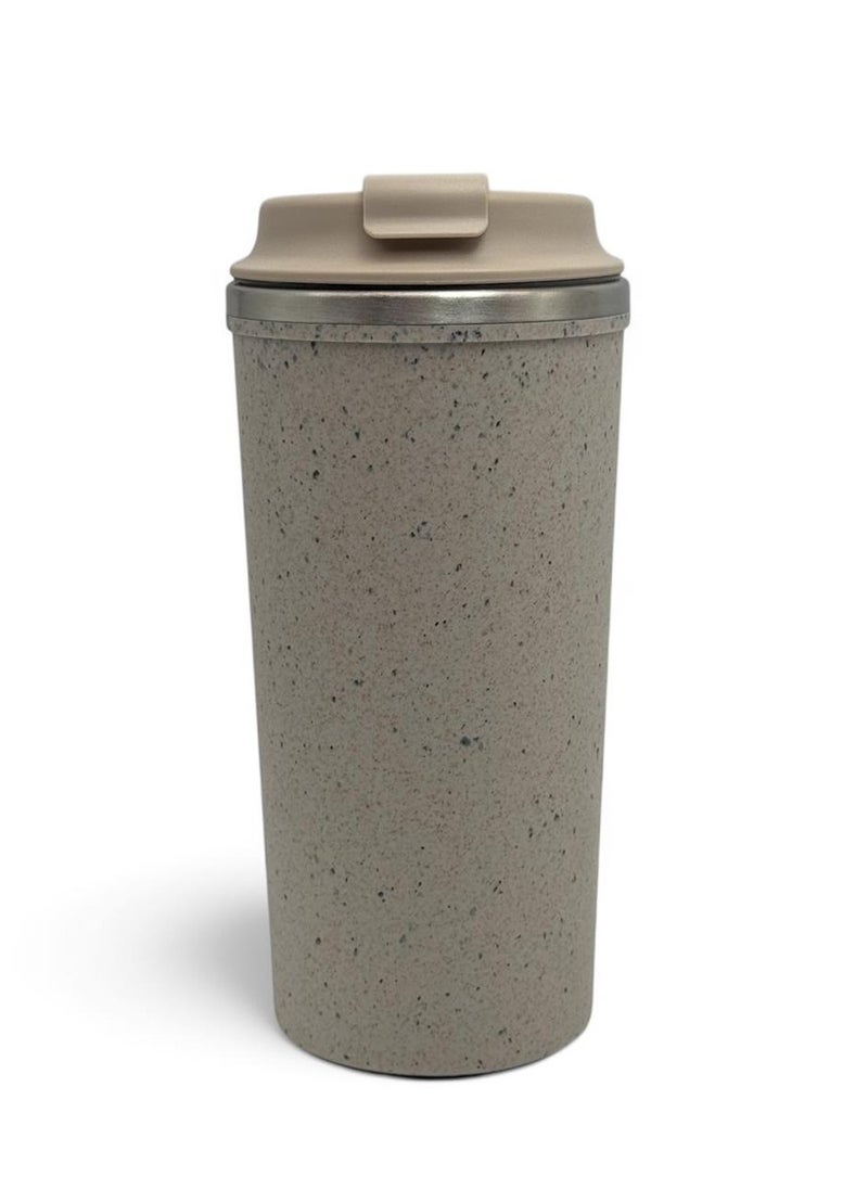 QSHOP Stainless Steel Vacuum Insulated Thermal Mug, 500ml Leakproof BPA Free Sports Water Cup for Coffee Tea Travel to Keep Drinks Hot or Cold  - Image 1
