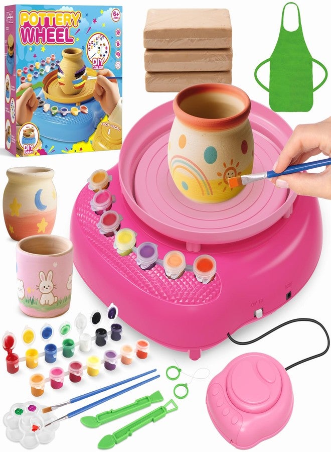 TingingYuli Pottery Wheel for Kids with Air Dry Clay Kit, 12 Paints & Tools, Ages 6-12 - Image 1