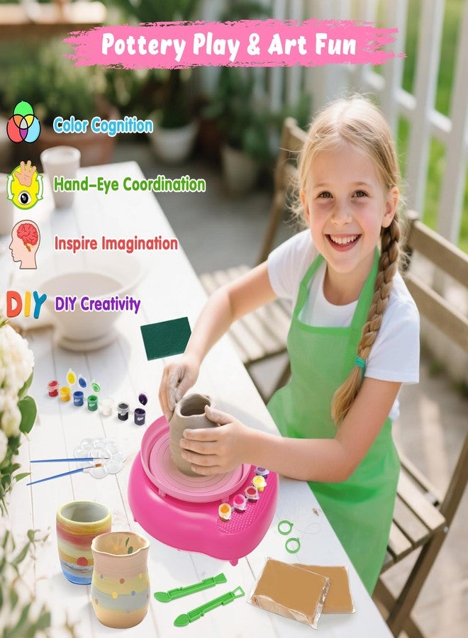 TingingYuli Pottery Wheel for Kids with Air Dry Clay Kit, 12 Paints & Tools, Ages 6-12 - Image 5