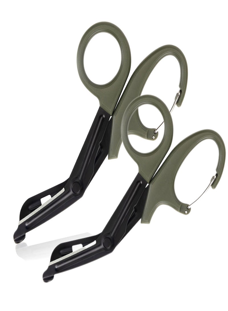 SYOSI Trauma Scissors Medical Scissors with Carabiner, 2PCS 7.5" Bandage Nursing Scissors, Premium Fluoride-Coated Surgical Scissors for Nurses, Doctors, Nursing Students, First Aid, EMT EMS - Image 1