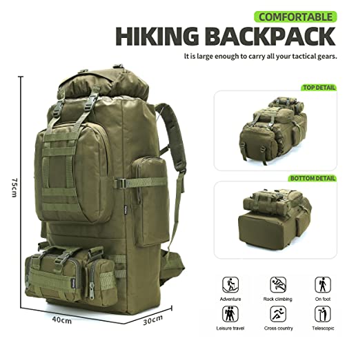 King'sGuard 100L Camping Hiking Backpack Molle Rucksack Military Camping Backpacking Daypack - Image 5