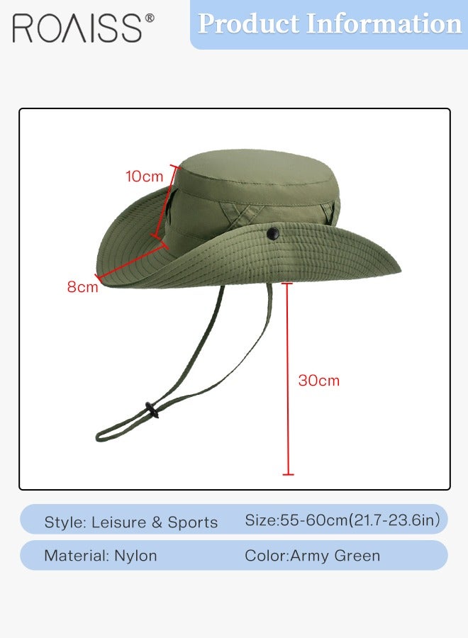 roaiss Wide Brim Sunscreen Bucket Hat for Men Women , UPF 50+ Fishing & Bucket Hat Sun Protection Beach Sun Hat for Hiking Camping Safari Adjustable Size - Image 3