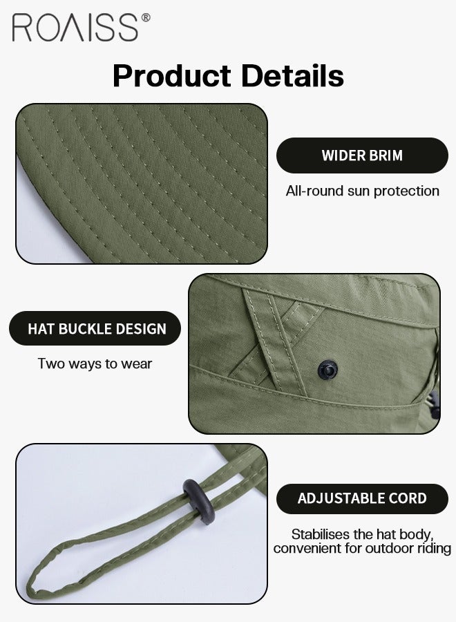 roaiss Wide Brim Sunscreen Bucket Hat for Men Women , UPF 50+ Fishing & Bucket Hat Sun Protection Beach Sun Hat for Hiking Camping Safari Adjustable Size - Image 4