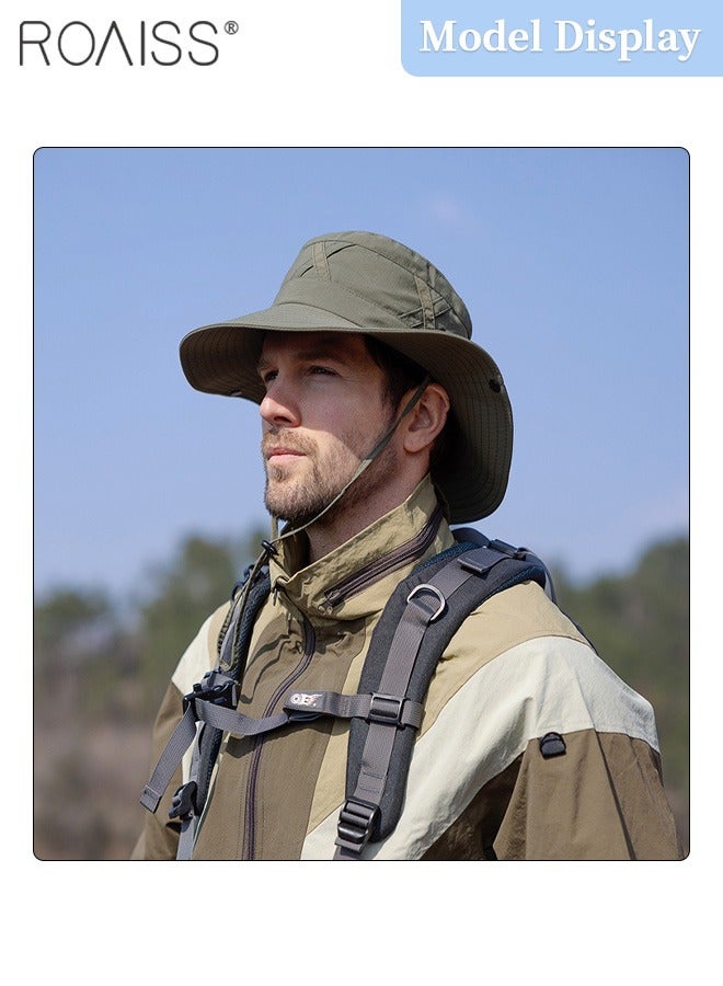 roaiss Wide Brim Sunscreen Bucket Hat for Men Women , UPF 50+ Fishing & Bucket Hat Sun Protection Beach Sun Hat for Hiking Camping Safari Adjustable Size - Image 2