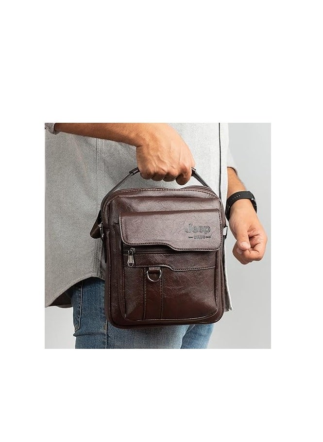 Jeep - Leather Cross Body Bag brown - Image 1