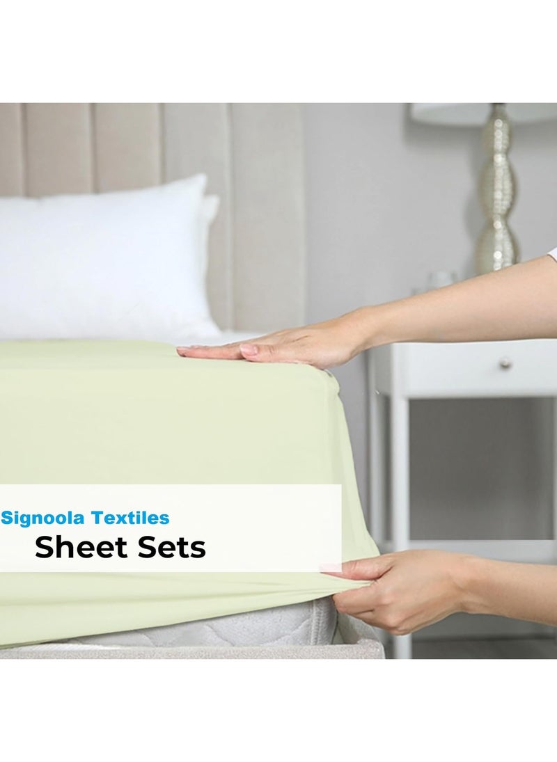 سيجنولا طقم ملاءات سيجنولا المجهزة من قطعة واحدة - مريحة وجيدة التهوية ومبردة ملاءات تبريد - ملاءات سرير فاخرة للفنادق (240 × 250 سم) - جيوب عميقة، سهلة التركيب، فائقة النعومة - أخضر زيتوني - Image 5