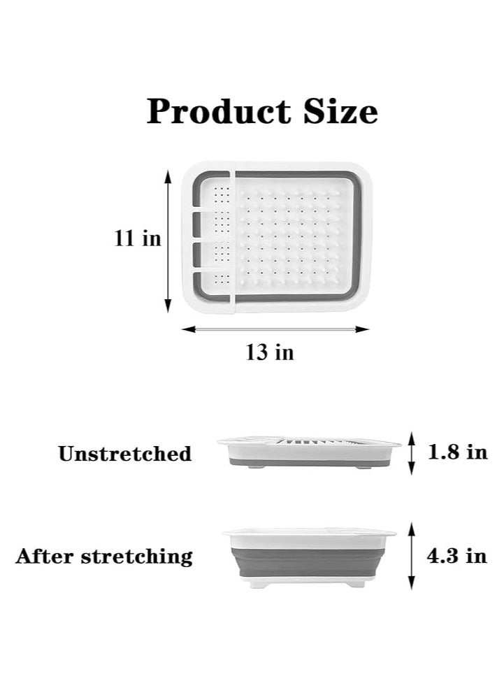 Master Gold Collapsible Silicone Drying Basket - Kitchen Drainer with Flexible Cutlery Organizer, Space Saver for Plates, Cups, Spoons - Perfect for Small Kitchens, RVs, and Picnics  - Image 3