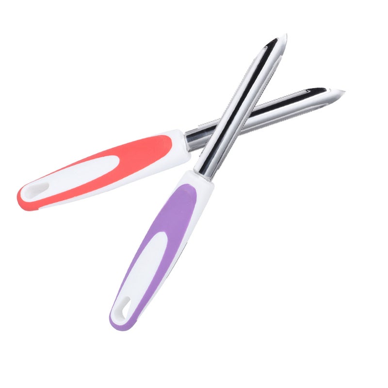 2Pcs Stainless Steel Fruit Pepper Corer Core Remover Tools Kitchen Supplies OrangePurple - Image 2