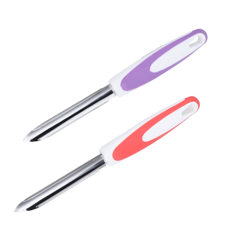 2Pcs Stainless Steel Fruit Pepper Corer Core Remover Tools Kitchen Supplies OrangePurple - Image 1