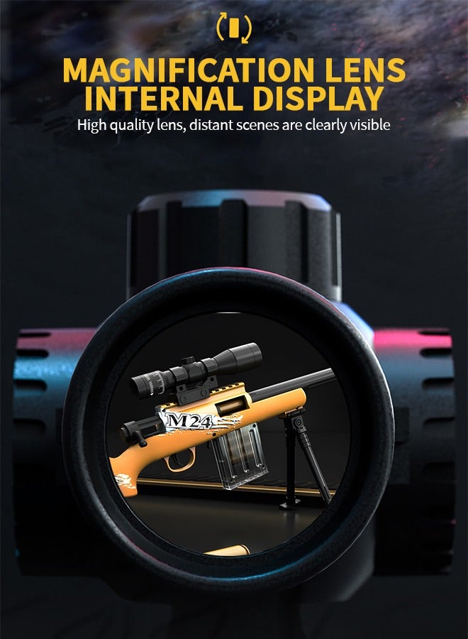 GROIC Toy Gun Soft Bullets Education Toy,Sniper Rifle Blaster Gun M24,Double Mirror Effect Toy Sniper Guns,DIY Toy with Rich Accessories ,Shooting Games Toys for Kids - Image 4