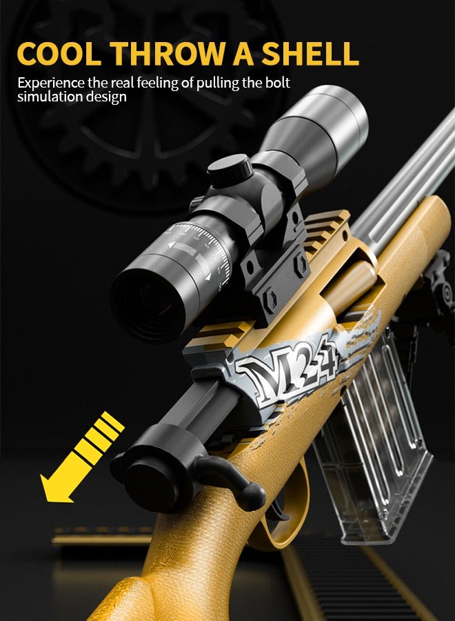GROIC Toy Gun Soft Bullets Education Toy,Sniper Rifle Blaster Gun M24,Double Mirror Effect Toy Sniper Guns,DIY Toy with Rich Accessories ,Shooting Games Toys for Kids - Image 3