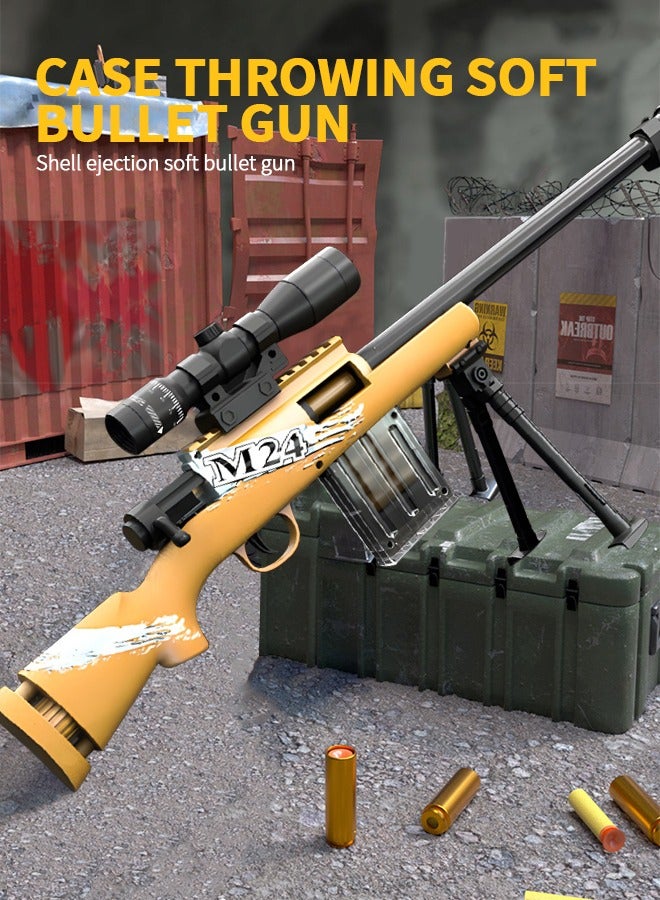 GROIC Toy Gun Soft Bullets Education Toy,Sniper Rifle Blaster Gun M24,Double Mirror Effect Toy Sniper Guns,DIY Toy with Rich Accessories ,Shooting Games Toys for Kids - Image 2