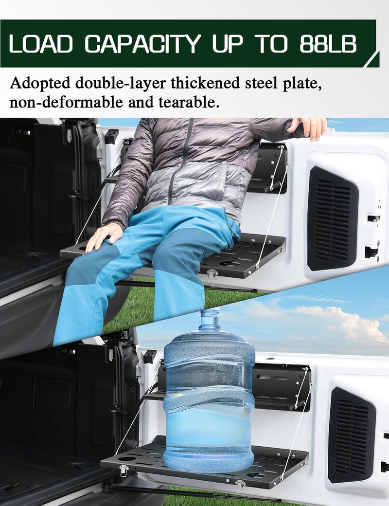 JROAD Bronco Single Layer Tailgate Rack for 2021 2022 Ford Bronco 2/4 Door Rear Foldable Cargo Shelf, - Image 2