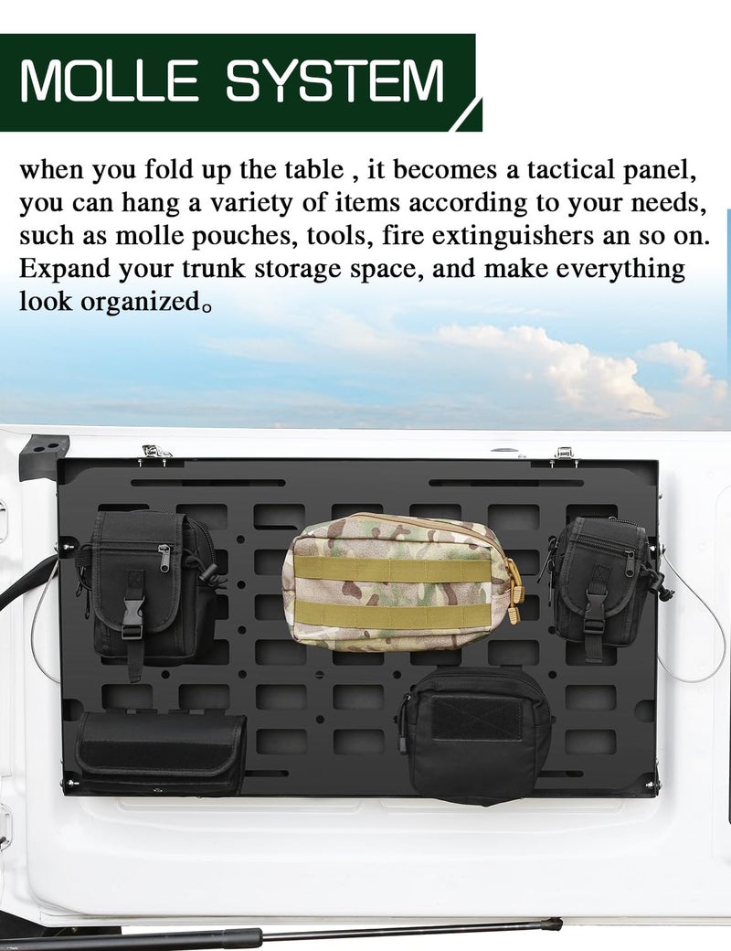 JROAD Bronco Single Layer Tailgate Rack for 2021 2022 Ford Bronco 2/4 Door Rear Foldable Cargo Shelf, - Image 5