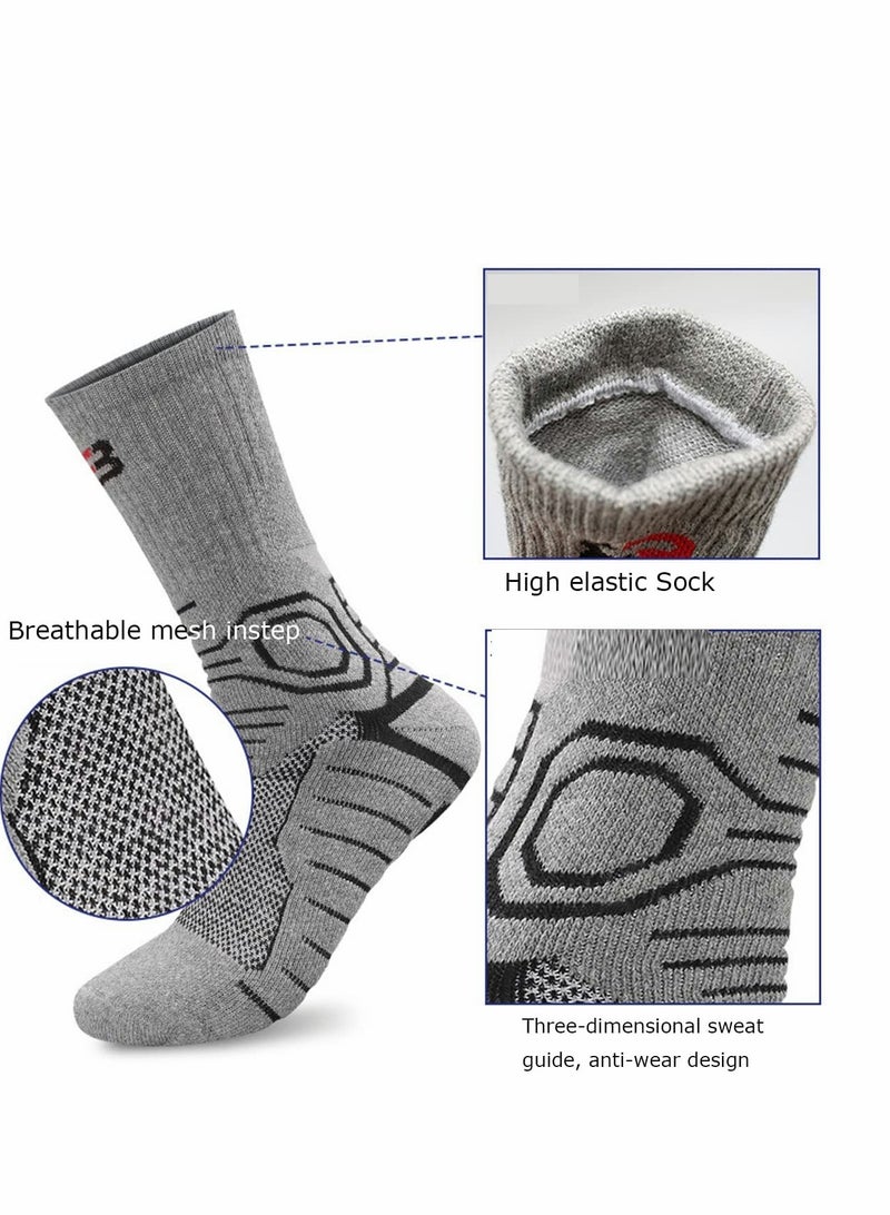 Generic Mens Athletic Socks, Elite Basketball Socks-Performance Thick Cushioned Sport Training Running Compression Crew Sock, 5 Pairs - Image 2