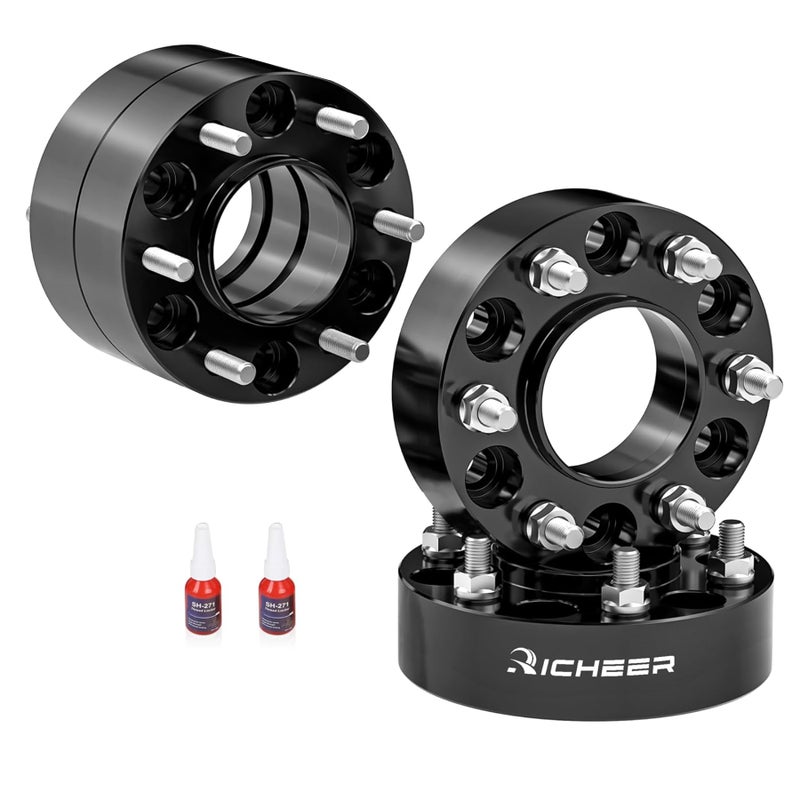 Richeer 2 Inch 6x5.5 Hubcentric Wheel Spacer for Silverado Sierra 1500, 6 Lug 6x139.7mm Wheel Spacers with 14x1.5 Studs & 78.1mm Bore for Tahoe Suburban Avalanche Express Yukon - Image 1