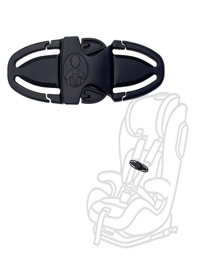 Tumkew Anti Escape Car Seat Buckle Guard & Chest Harness Clip Lock - Child Safety Buckle Lock for Kids, Toddler, Stroller and Car Seat Belt (Style B, Black 1 Pack) - Image 1