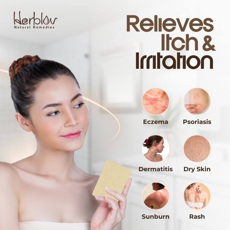 Herblov صابون الشوفان الطبيعي صابون الشوفان بالعسل وحليب الماعز لغسل الوجه والجسم لتهيج الجلد الأكزيما الصدفية البشرة الجافة والحساسة غير المعطرة رائع للأطفال والرضع مصنوع يدويًا في الولايات المتحدة - Image 3