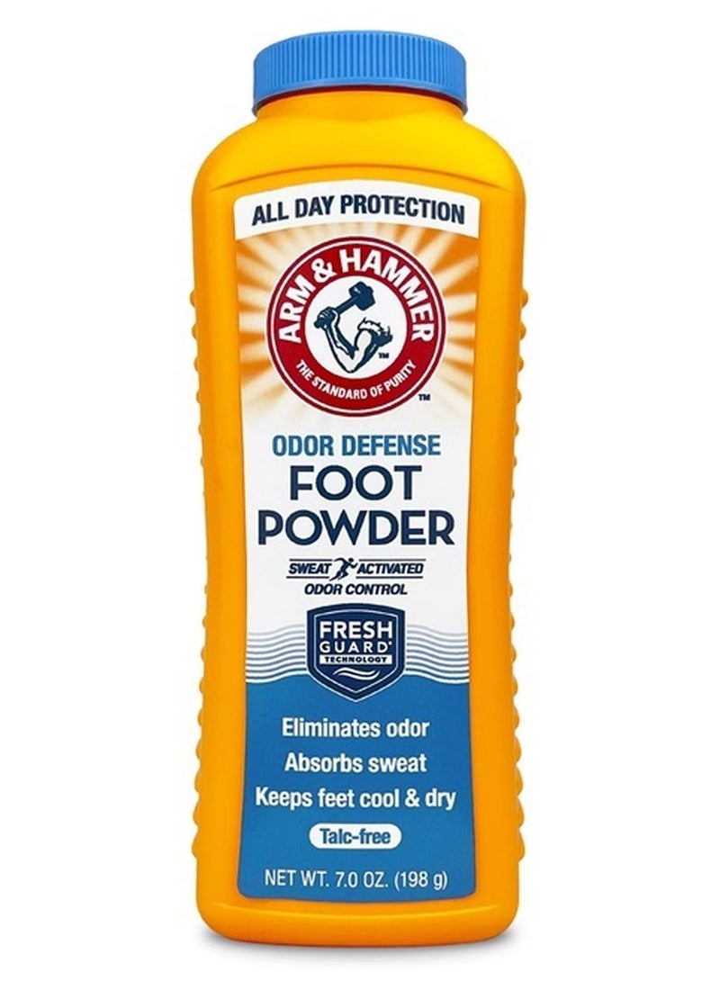 Arm & Hammer بودرة القدم للأحذية والقدمين، خالية من التلك، تعمل على التحكم في الرائحة والرطوبة للرجال والنساء، 7 أونصة (عبوة واحدة) - Image 1