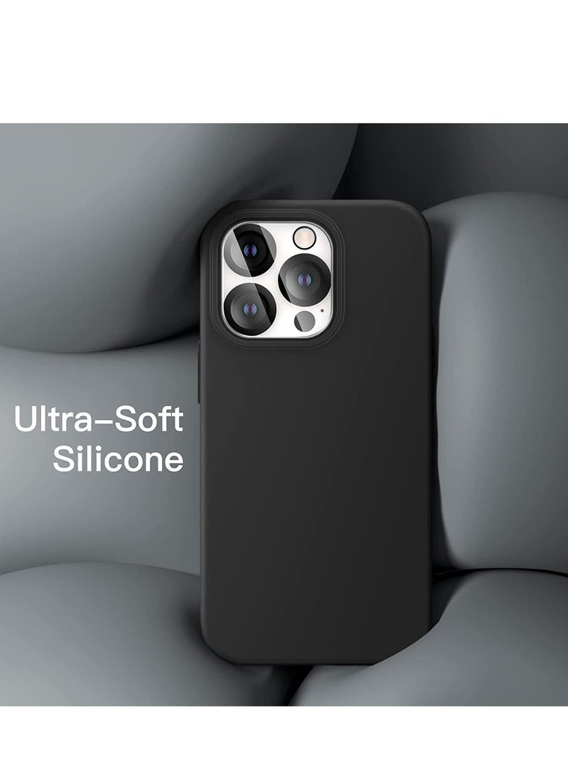 Raxoom 3 in 1 Silicone Case for iPhone 14 Pro Max 6.7-inch, with 2-Pack Screen Protector and 2-Pack Camera Lens Protector, Full Coverage Tempered Glass Film, Shockproof Phone Cover (Black) - Image 4