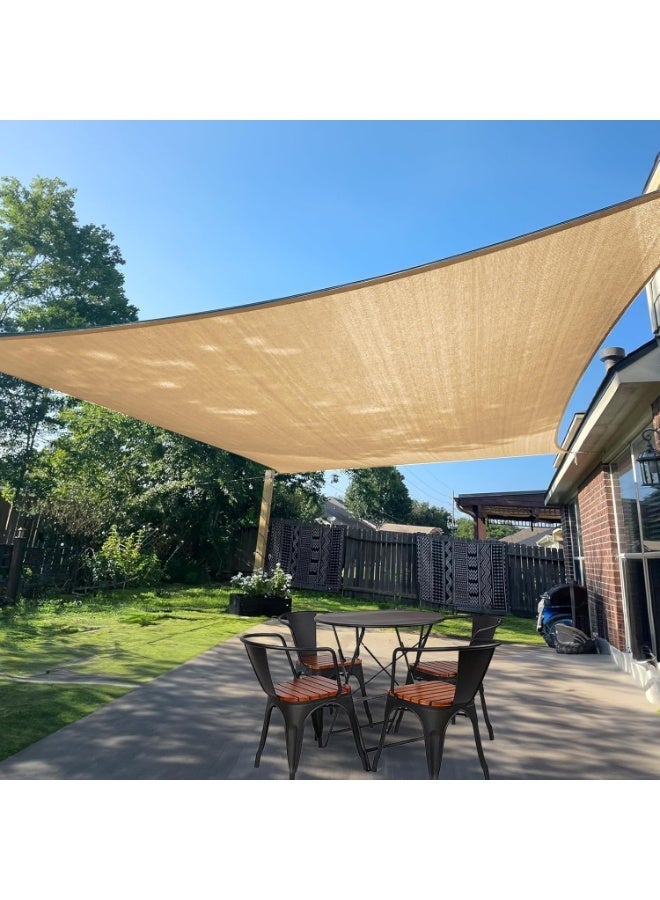 Bukela Rectangular Parasol, Sand Colour, Blocks 95% Of Uv Rays, Ideal For Patios, Backyards, Gardens And Garages, Well-Ventilated Outdoor Parasol (Standard, 6×6 Metres) - Image 1