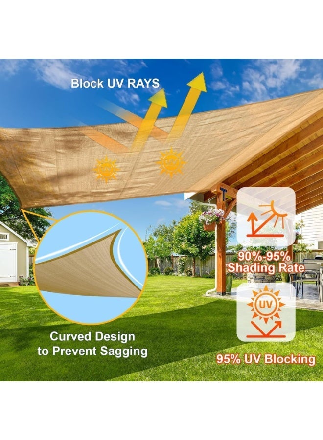 Bukela Rectangular Parasol, Sand Colour, Blocks 95% Of Uv Rays, Ideal For Patios, Backyards, Gardens And Garages, Well-Ventilated Outdoor Parasol (Standard, 6×6 Metres) - Image 5