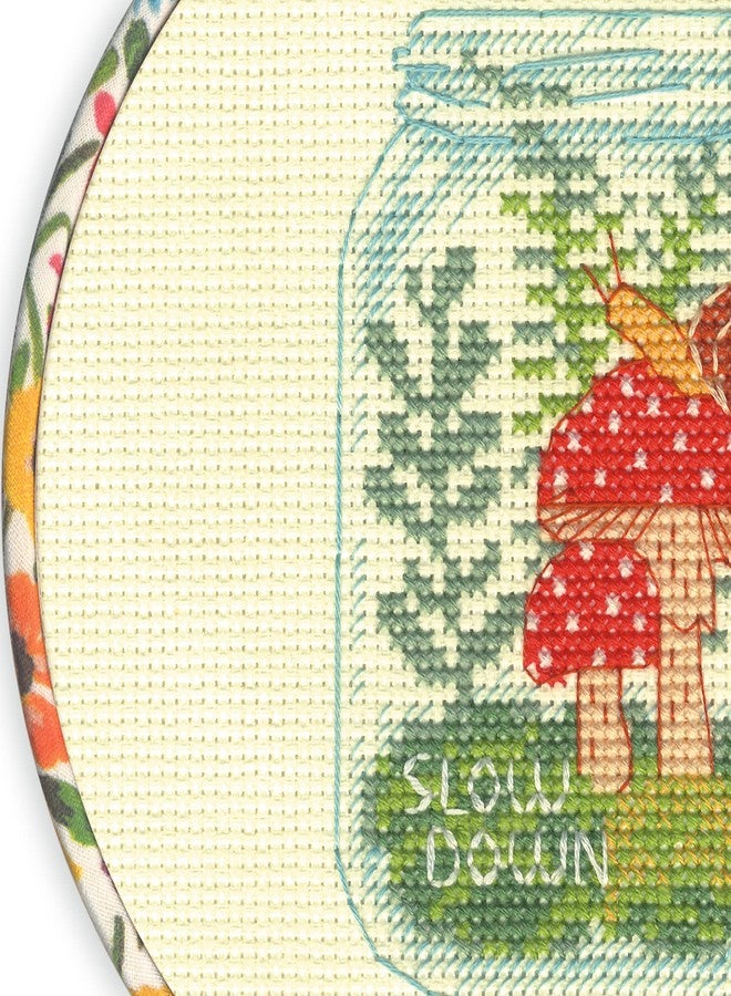 Dimensions Slow Down Counted Cross Stitch Kit for Beginners, 6" Diameter, Multicolor 5 Piece - Image 4