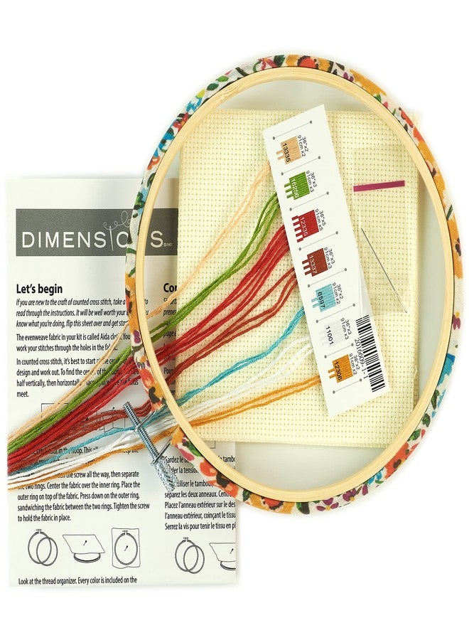 Dimensions Slow Down Counted Cross Stitch Kit for Beginners, 6" Diameter, Multicolor 5 Piece - Image 3