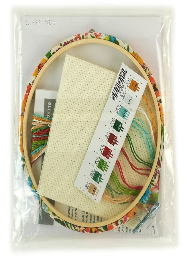 Dimensions Slow Down Counted Cross Stitch Kit for Beginners, 6" Diameter, Multicolor 5 Piece - Image 2