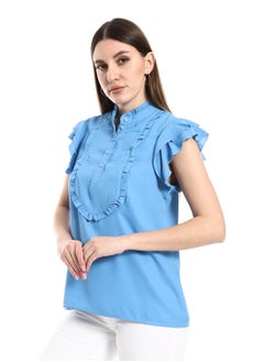 Classic cut blouse in Sky blue with a cut on the chest - pzsku/Z072604D2B9FDE372B14CZ/45/_/1709978871/63fbdb06-0c40-4e31-9b6b-e20362b6f600