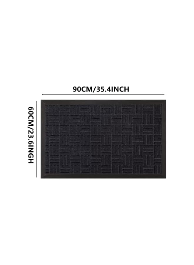 The Bros Door Mats 60 * 90cm, Waterproof Front Doormats for Outdoor Indoor Entrance,Non Slip Rubber Rug Welcome Mat,Stain and Fade Resistant Shoe Mat for Home,Office,Patio,Restaurant Inside Outside (Black) - Image 2
