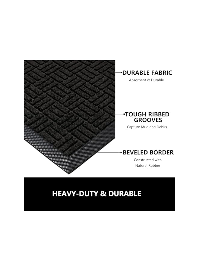 The Bros Door Mats 60 * 90cm, Waterproof Front Doormats for Outdoor Indoor Entrance,Non Slip Rubber Rug Welcome Mat,Stain and Fade Resistant Shoe Mat for Home,Office,Patio,Restaurant Inside Outside (Black) - Image 5