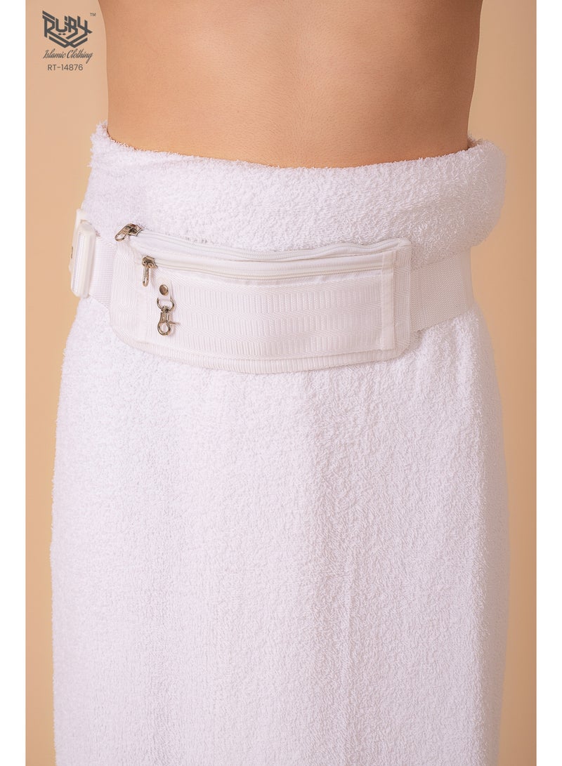 روبي للملابس الإسلامية حزام إحرام للرجال - مريح، قابل للتعديل، حزام أبيض للحج والعمرة، مقاوم للماء، جودة ممتازة مع سحاب - Image 2