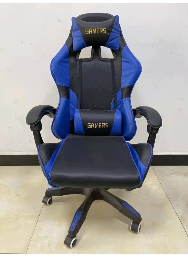 Comfynest Ergonomic Gaming Chair, Adjustable High-Back PU Leather Office Chair with Lumbar Support, Armrests, and Headrest for Ultimate Comfort (Blue) - Image 2