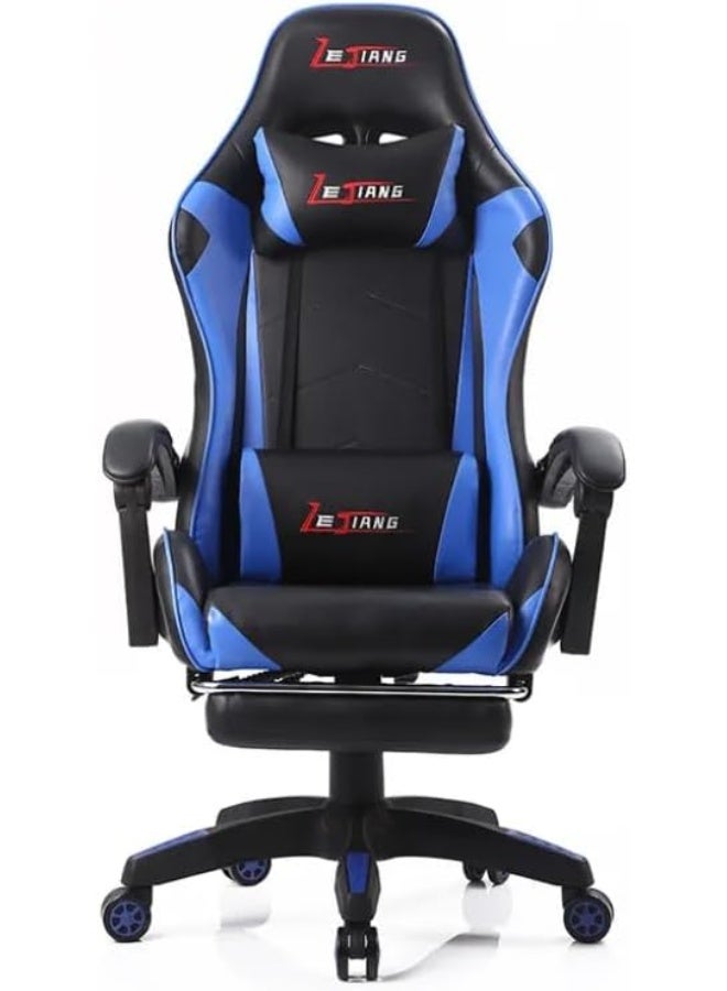 Comfynest Ergonomic Gaming Chair, Adjustable High-Back PU Leather Office Chair with Lumbar Support, Armrests, and Headrest for Ultimate Comfort (Blue) - Image 1