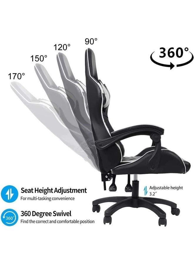 Comfynest Ergonomic Gaming Chair, Adjustable High-Back PU Leather Office Chair with Lumbar Support, Armrests, and Headrest for Ultimate Comfort (Blue) - Image 3