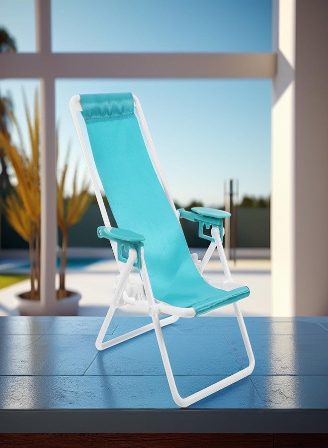Sewroro Miniature Folding Beach Chair, Dollhouse Furniture Accessories, Plastic Lounge Chair Prop, Simulated Beach Model, 6.57 x 4.76 x 4.52 Inches - Image 5