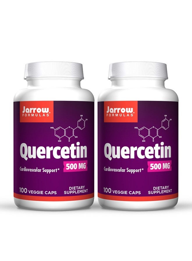 Jarrow Formulas Quercetin 500 mg - 100 Veggie Caps, Pack of 2 - Supports Antioxidant Status, Cardiovascular Health & Immune Health - 200 Total Servings - Image 1