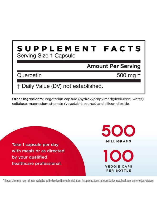 Jarrow Formulas Quercetin 500 mg - 100 Veggie Caps, Pack of 2 - Supports Antioxidant Status, Cardiovascular Health & Immune Health - 200 Total Servings - Image 2