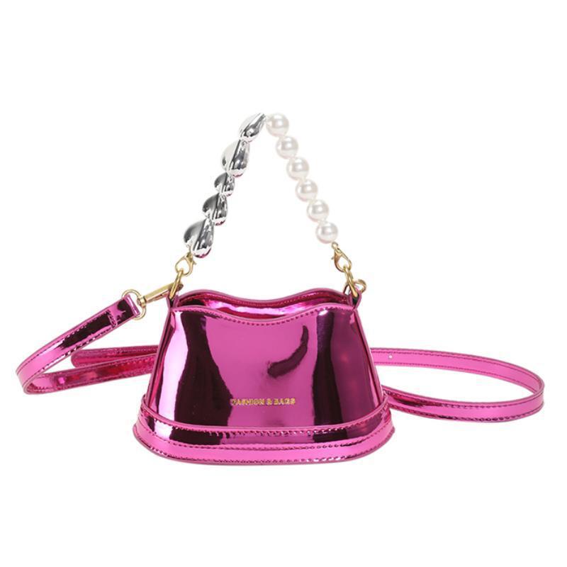 Women's PU Shoulder Bag with Pearl Chain - Image 5