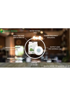 Quick Sense Quick Sense(Qs-07) | PIR Motion Sensor | 220V inbuilt Energy Saving Device Sensor Switch | Automatic on Off Switch | LUX Adjustable 360 Degree Door Sensor for Home  - Image 4