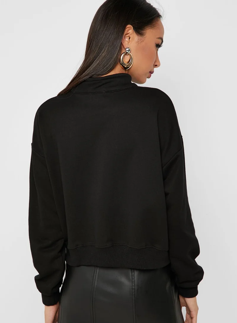 Ginger Varsity Zip Neck Sweatshirt