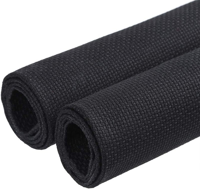 Caydo 2 Pieces 14 Count Classic Reserve Aida Cloth Cross Stitch Cloth, 25 by 18-Inch Big Size, Black - Image 1